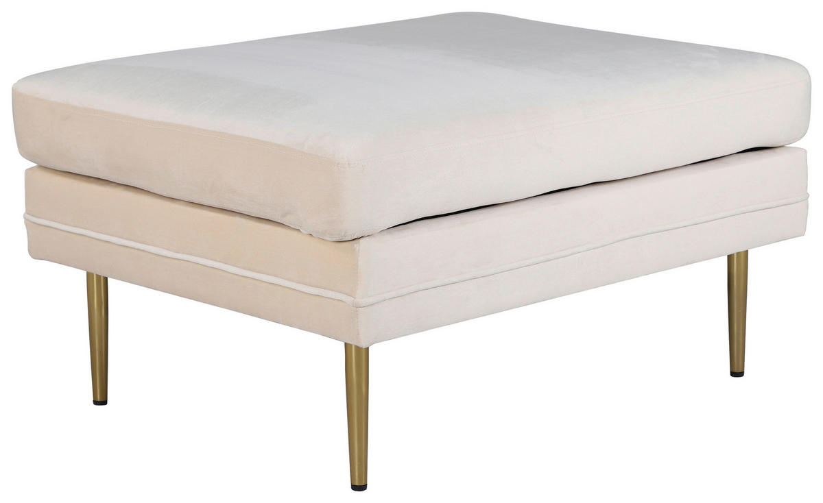 HOCKER in Metall, Textil, Kunststoff Goldfarben, Beige  - Beige/Goldfarben, Design, Kunststoff/Textil (90/49/70cm) - Livetastic