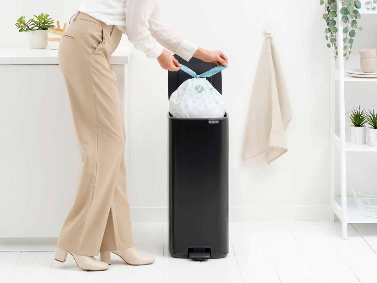 KOŠ S NOŽNOM PAPUČICOM  30 l  New Icon  - crna/antracit, Design, metal/plastika (28,8/64,7/35,8cm) - Brabantia
