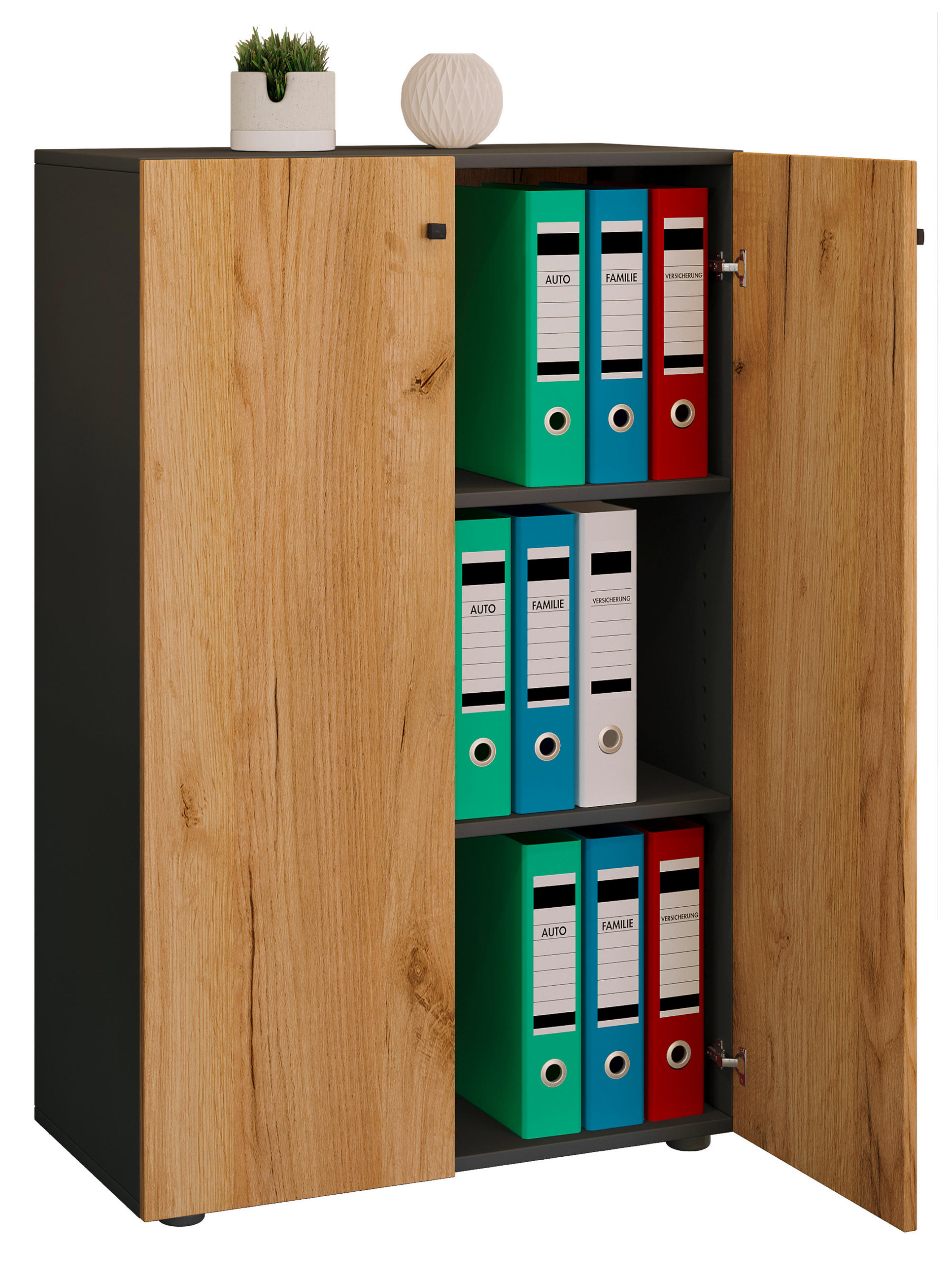AKTENSCHRANK Anthrazit, Honigeiche  - Honigeiche/Anthrazit, Design (70/110/39cm) - MID.YOU
