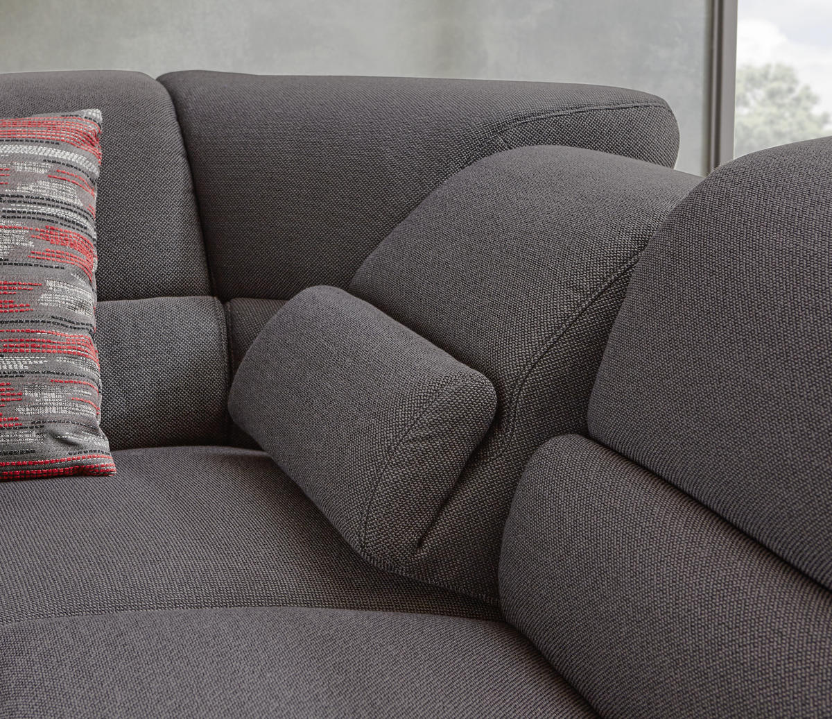 ECKSOFA in Webstoff Graphitfarben  - Graphitfarben, Konventionell, Kunststoff/Textil (288/271cm) - Himolla Komfortklass