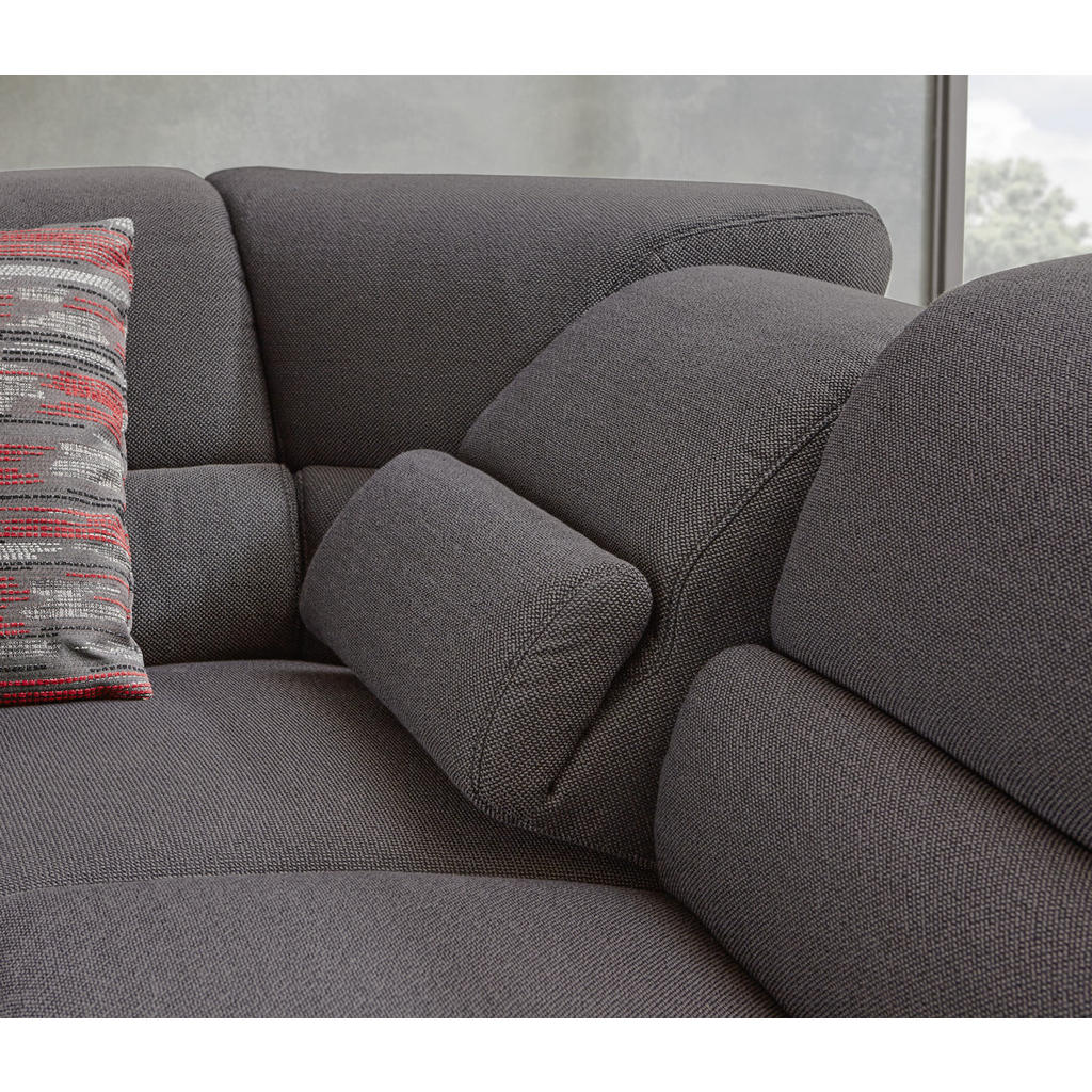 Thumbnail - Himolla Komfortklass Ecksofa, Graphit, Textil, 3-Sitzer, Ottomane rechts, Eckteil, L-Form, 288x271 cm, Made in Germany, ...