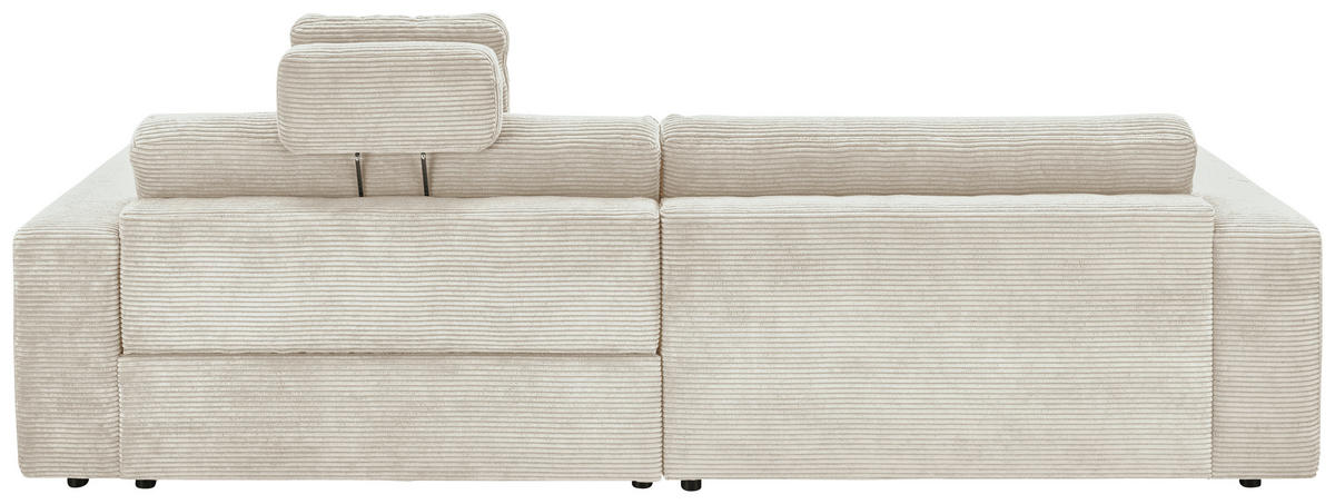 ECKSOFA inkl. Relaxfunktion Naturfarben Cord  - Schwarz/Naturfarben, Design, Kunststoff/Textil (168/296cm) - Pure Home Lifestyle