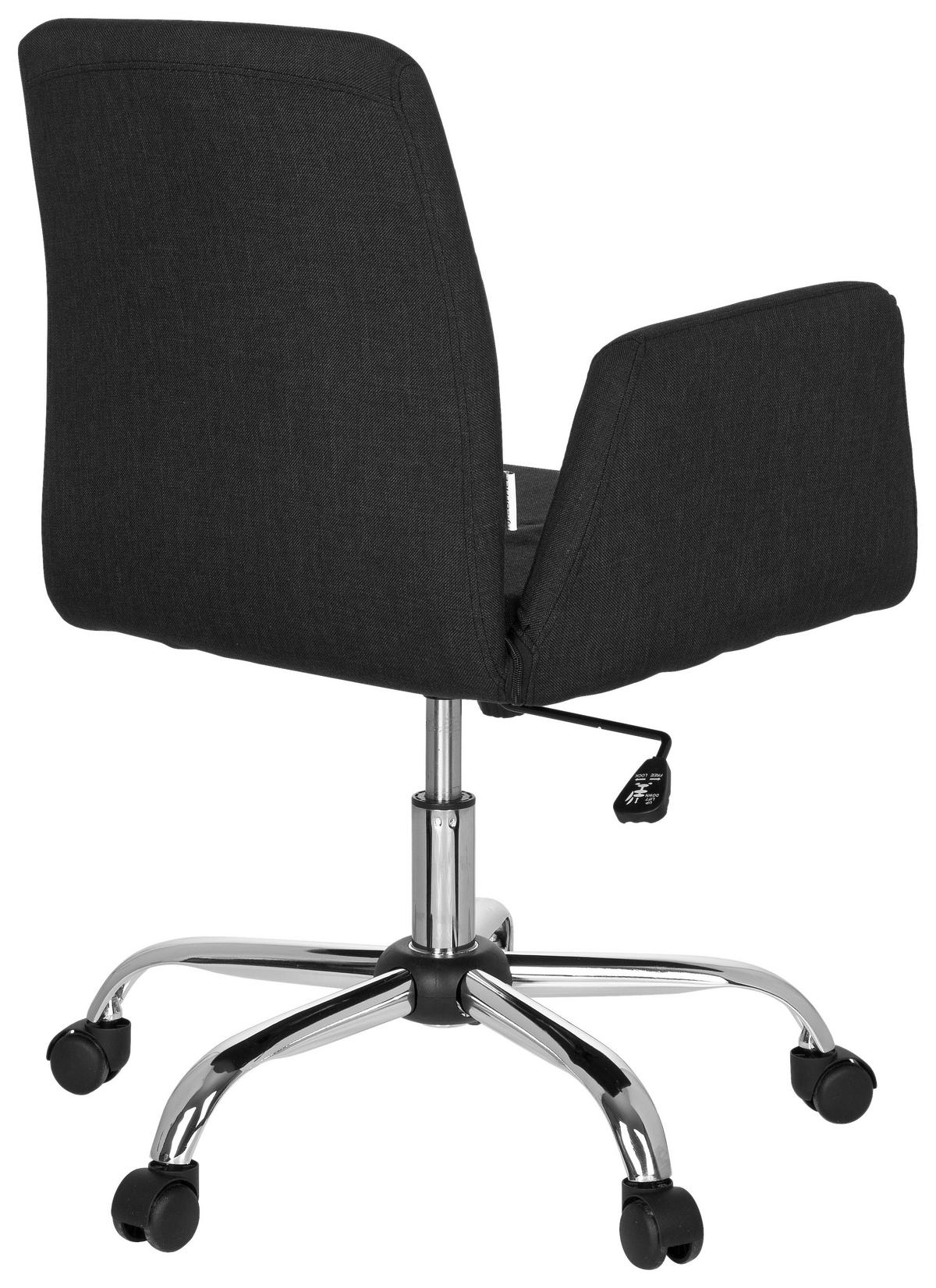 SNURRSTOL  i flatväv svart  - kromfärg/svart, Modern, metall/textil (54/95/44cm) - MID.YOU