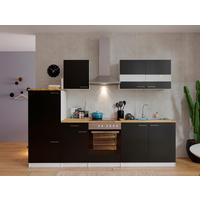 KÜCHENLEERBLOCK 270 cm   in Schwarz  - Silberfarben/Nussbaumfarben, Basics, Holzwerkstoff/Metall (270cm) - Respekta