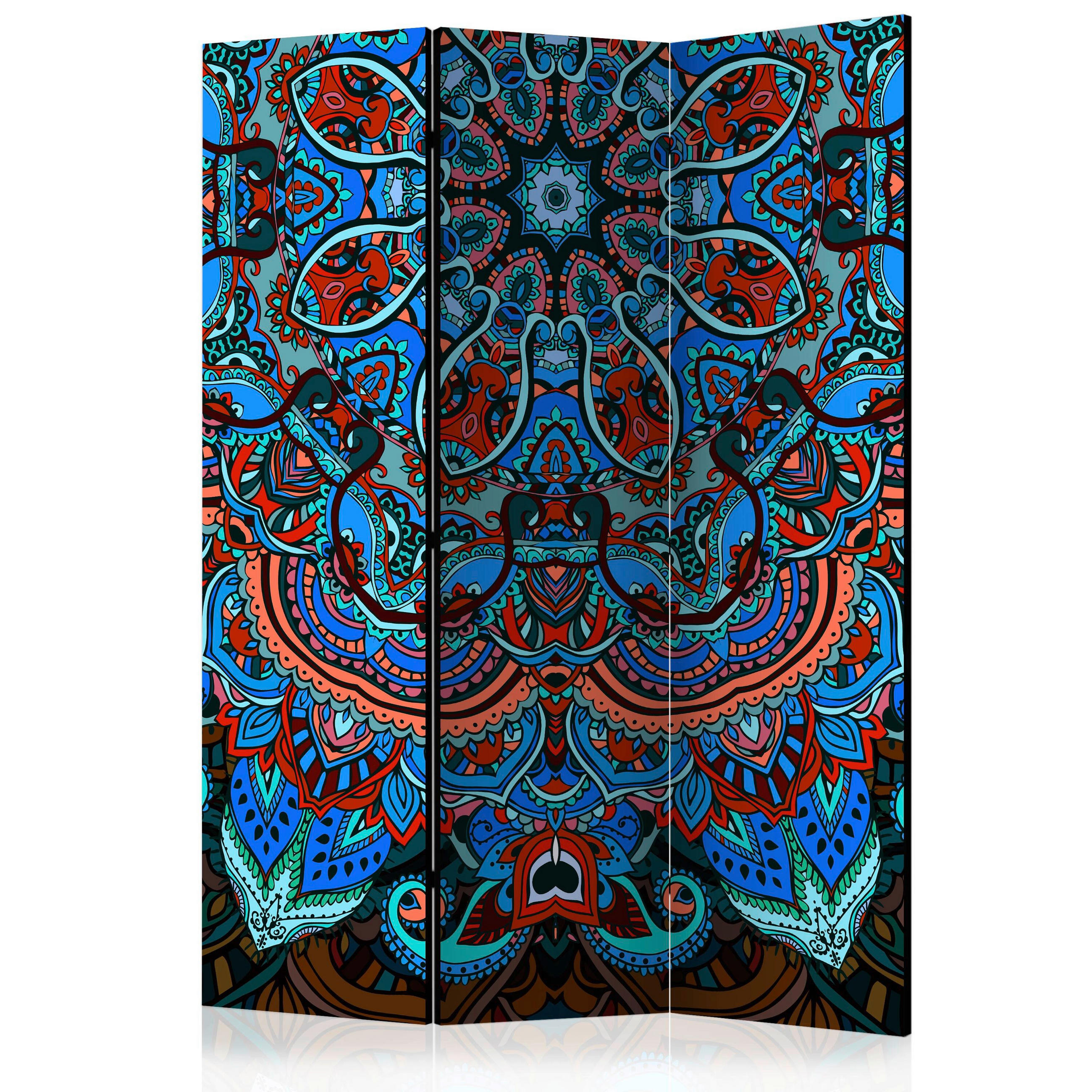 SKÄRMVÄGG  i trä, textil  multicolor  - multicolor, Basics, trä/textil (135/172/3cm) - artgeist