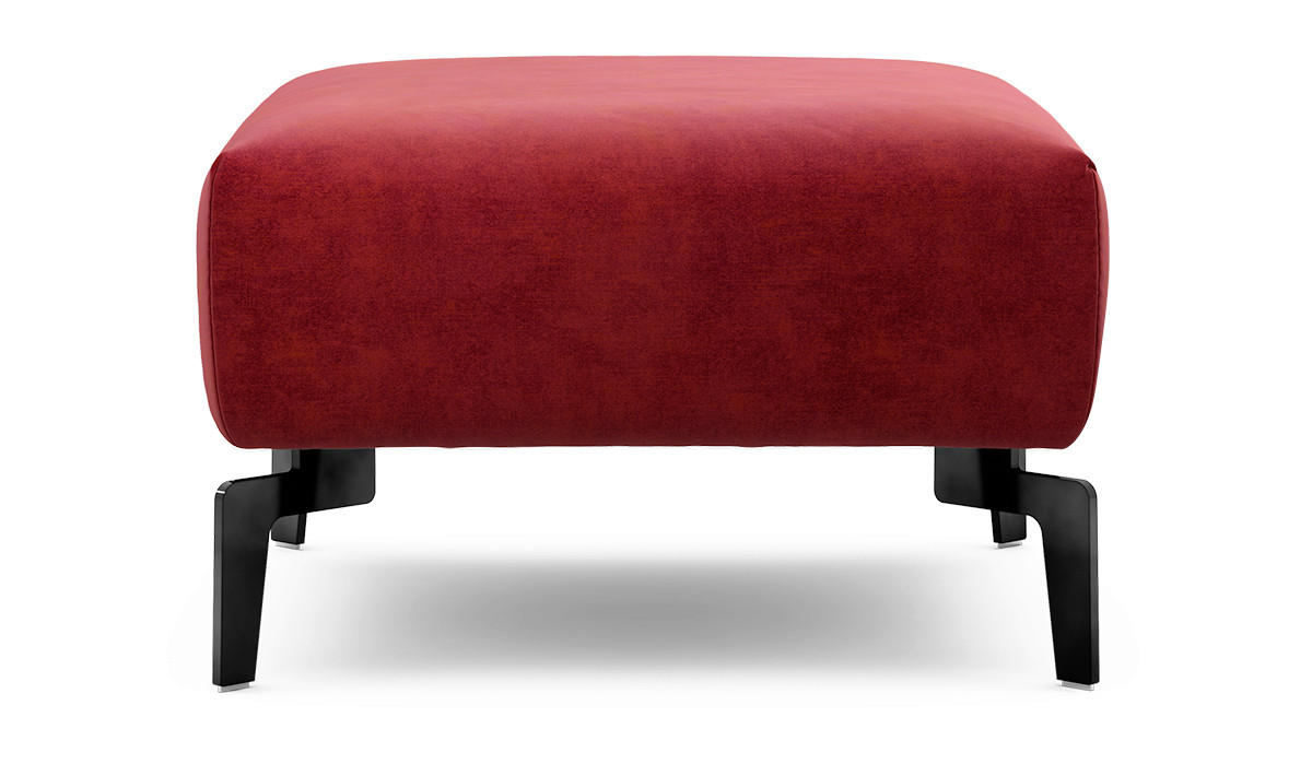 HOCKER Samt Rot  - Rot/Schwarz, Design, Textil/Metall (70/70/46cm) - SENSOO