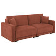 2-SITZER-SOFA in Chenille Rostfarben  - Rostfarben/Schwarz, KONVENTIONELL, Kunststoff/Textil (233/90/110cm) - Carryhome