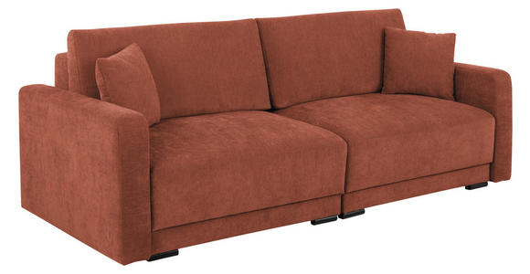 2-SITZER-SOFA in Chenille Rostfarben  - Rostfarben/Schwarz, KONVENTIONELL, Kunststoff/Textil (233/90/110cm) - Carryhome