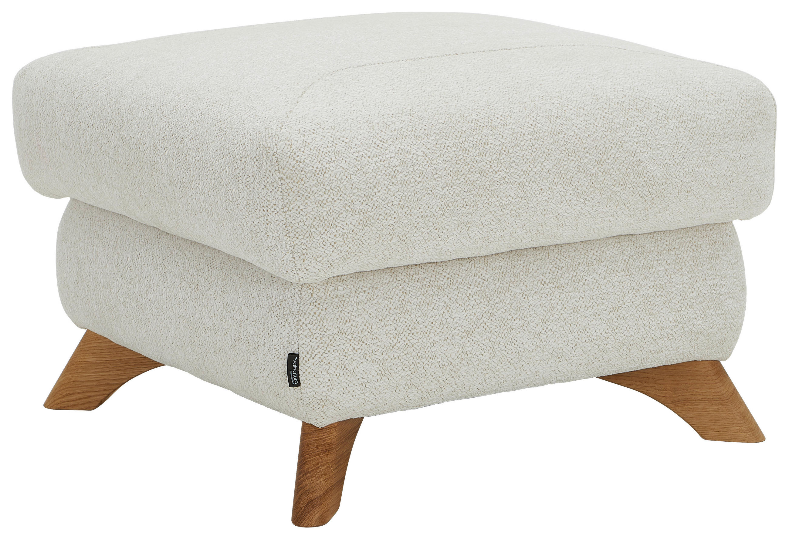 HOCKER Chenille Creme  - Eichefarben/Creme, MODERN, Holz/Textil (65/47/65cm) - Valnatura