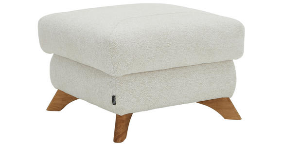 HOCKER Chenille Creme  - Eichefarben/Creme, MODERN, Holz/Textil (65/47/65cm) - Valnatura