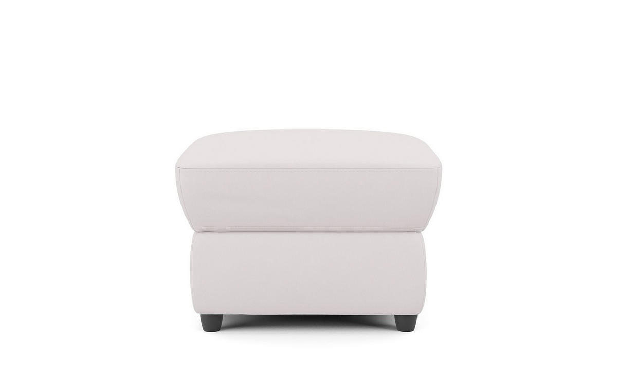 HOCKER Lederlook Weiß  - Schwarz/Weiß, KONVENTIONELL, Kunststoff/Textil (68/45/68cm) - Livetastic