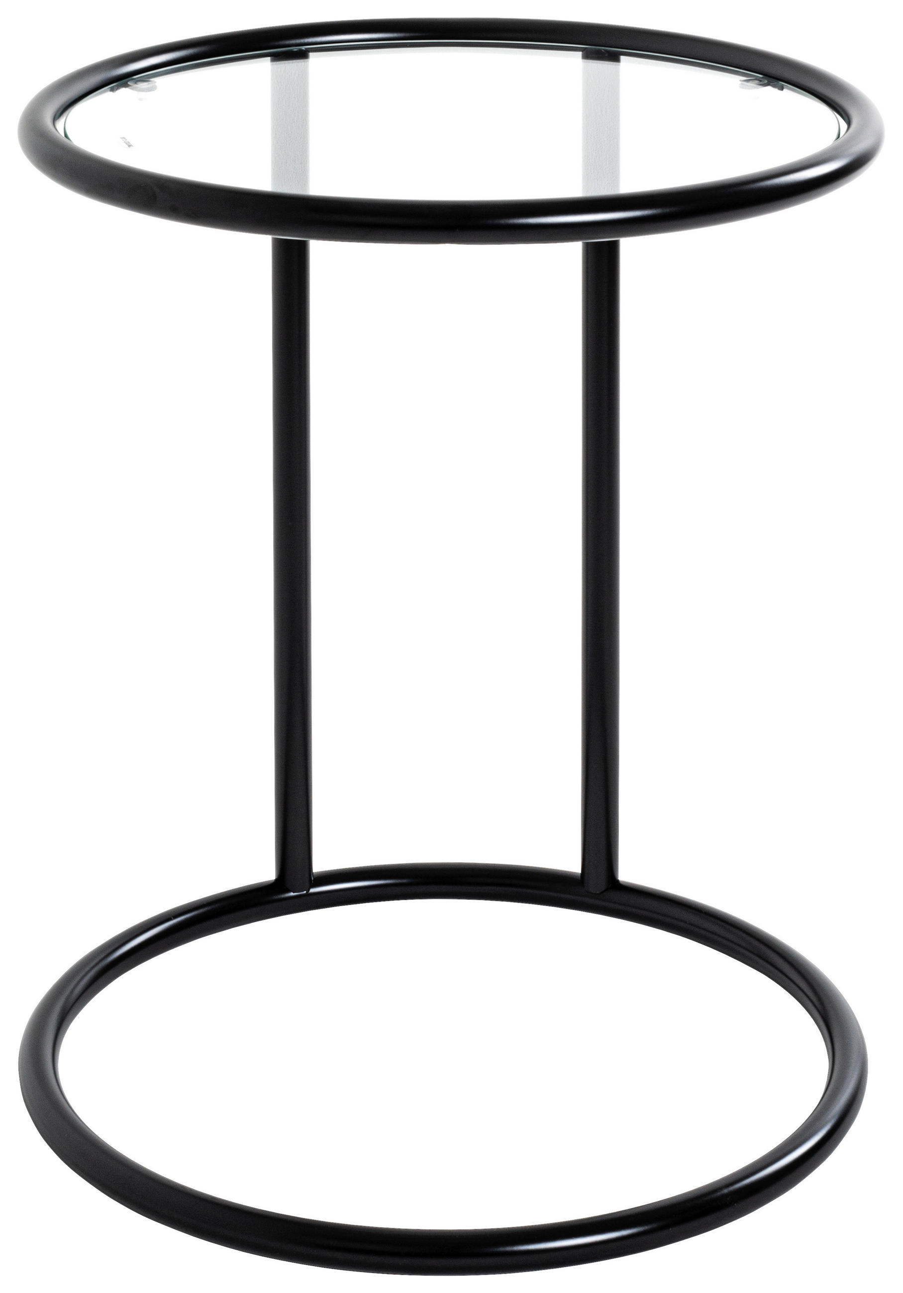 BEISTELLTISCH 45/45/55 cm Schwarz rund  - Schwarz, Design, Glas/Metall (45/45/55cm)