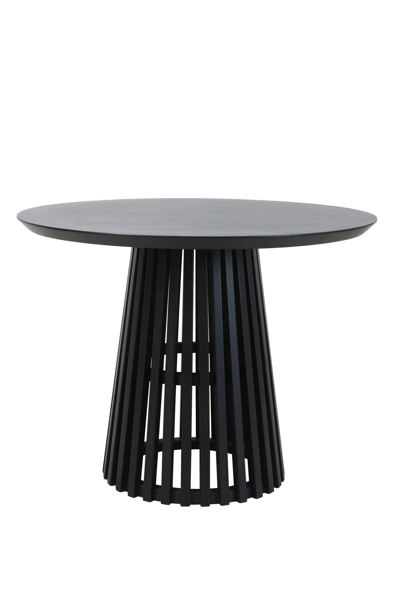 ESSTISCH 100/100/77 cm Echtholz  Holz rund Schwarz  - Schwarz, MODERN, Holz (100/100/77cm) - MID.YOU