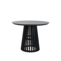 ESSTISCH 100/100/77 cm Echtholz  Holz rund Schwarz  - Schwarz, MODERN, Holz (100/100/77cm) - MID.YOU
