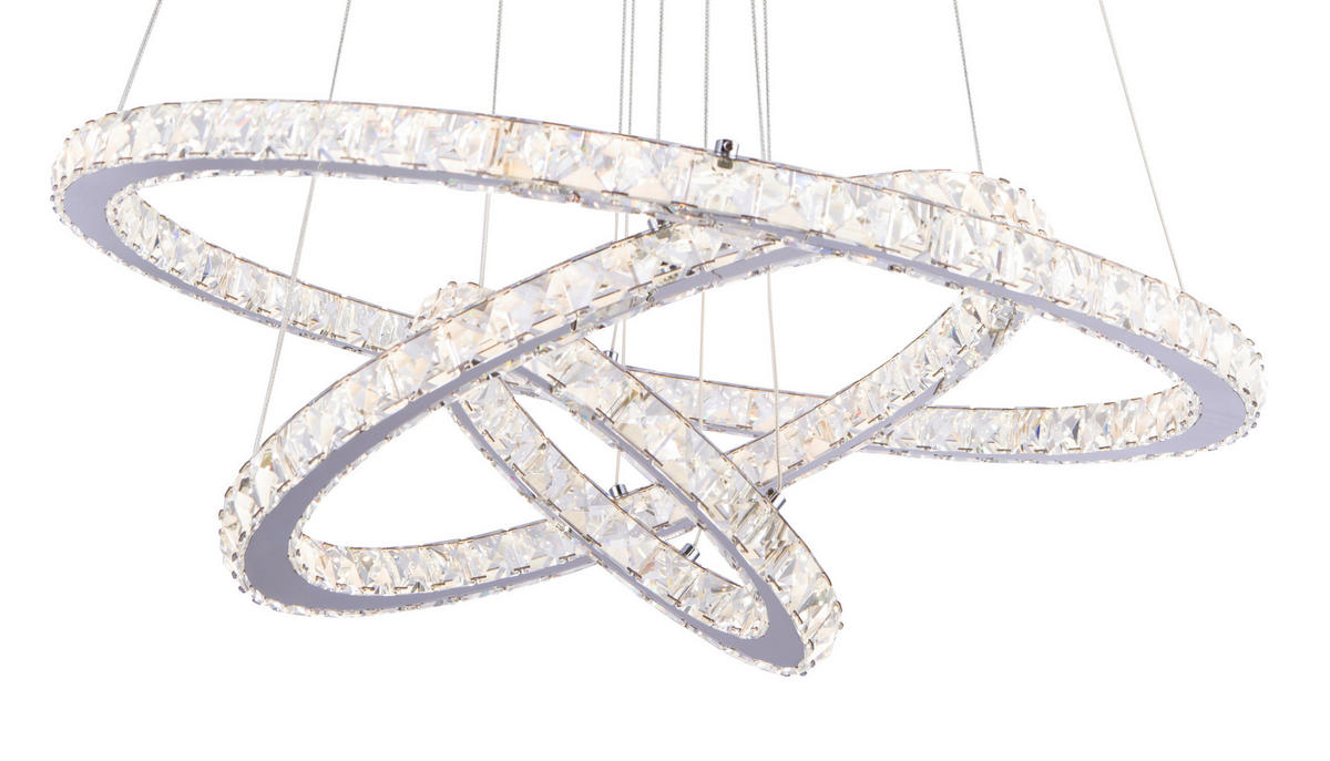 LED FÜGGŐLÁMPA 70/120 cm  - krómszínű/átlátszó, Konventionell, Üveg/fém (70/120cm)