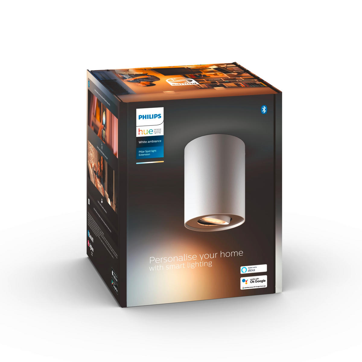 LED-STRAHLER Pillar 10,3/12/10,3 cm   - Weiß, Basics, Metall (10,3/12/10,3cm) - Philips HUE
