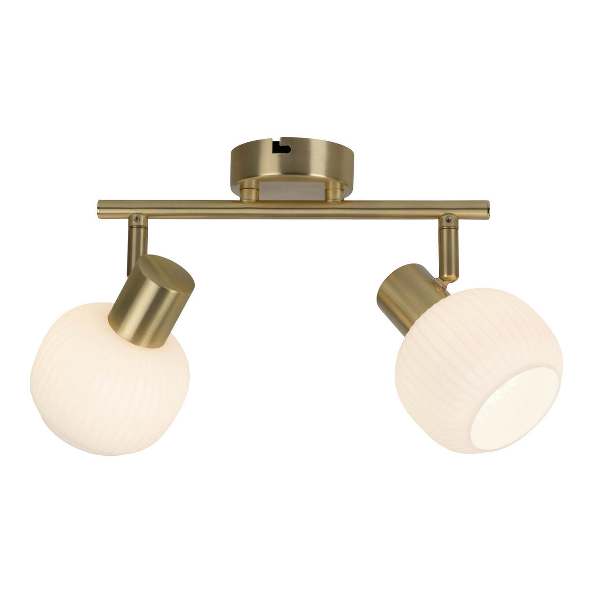 DECKENSTRAHLER LEARTA 25/10/18,5 cm   - Messingfarben/Weiß, LIFESTYLE, Glas/Metall (25/10/18,5cm) - Näve