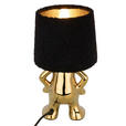 TISCHLEUCHTE 15/28 cm   - Goldfarben/Schwarz, Design, Keramik/Textil (15/28cm) - Novel
