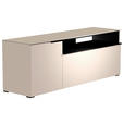 LOWBOARD  160/58/45 cm  - Sandfarben/Schwarz, Design, Glas/Holzwerkstoff (160/58/45cm) - Moderano