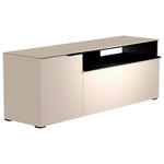 LOWBOARD Schwarz, Sandfarben  160/58/45 cm  - Sandfarben/Schwarz, Design, Glas/Holzwerkstoff (160/58/45cm) - Moderano