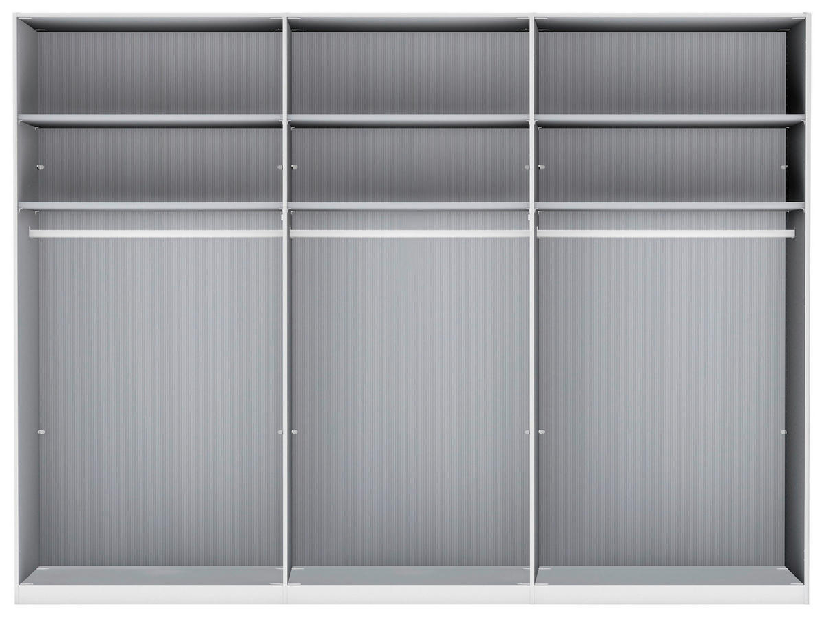 FALTTÜRENSCHRANK in Weiss, Eiche Bianco  - Schieferfarben/Weiss, Konventionell, Glas/Holzwerkstoff (300/216/58cm) - Dieter Knoll