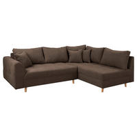 ECKSOFA Ariella Schlammfarben Mikrofaser  - Schlammfarben/Naturfarben, Design, Holz/Textil (231/161cm) - Livetastic