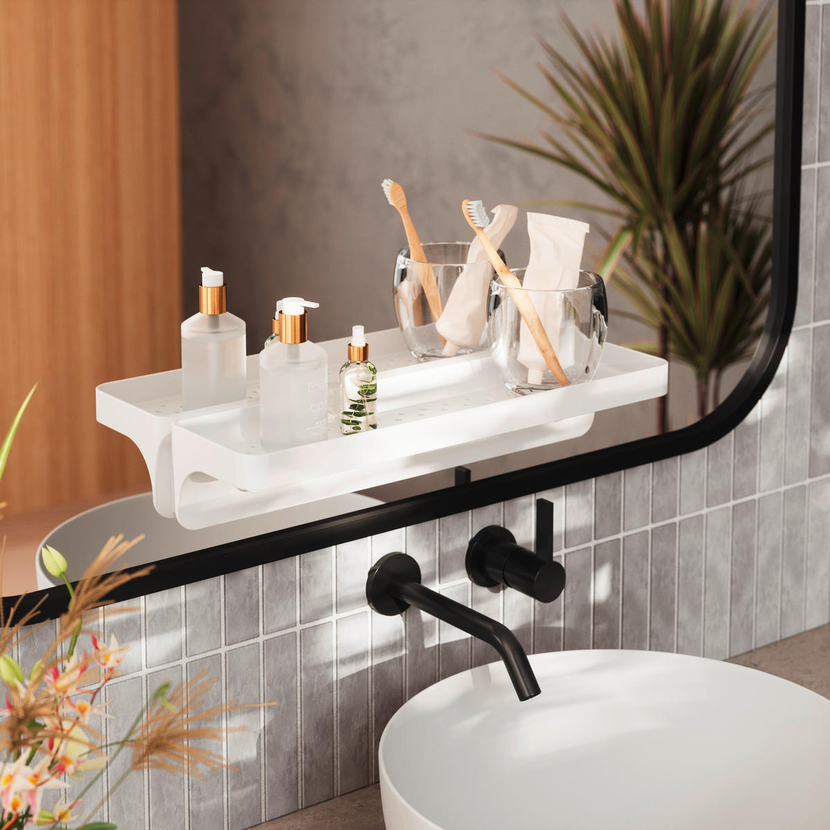 KONZOLA ZA KUPAONICU  plastika  FLEX  - bijela, Konvencionalno, plastika (12/9/41cm) - Umbra