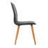 STUHL Lederlook Dunkelgrau - Dunkelgrau/Buchefarben, Design, Holz/Textil (56/42/89cm)