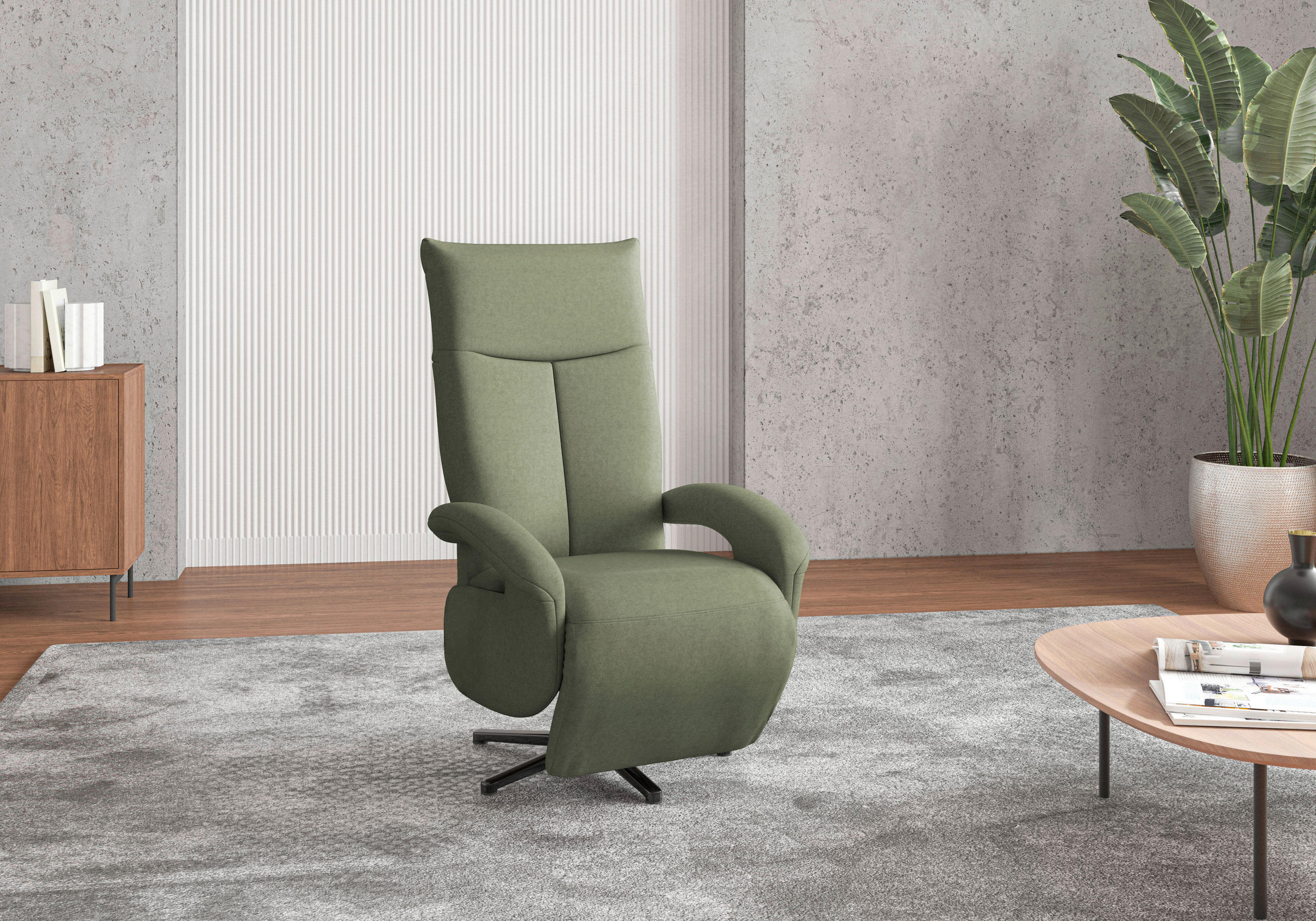 SESSEL in Flachgewebe Olivgrün  - Schwarz/Olivgrün, KONVENTIONELL, Textil/Metall (74/112/82cm) - Sit & More