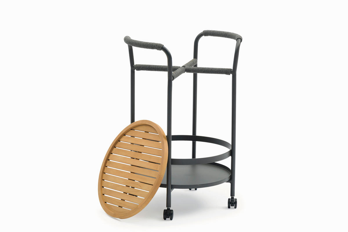 GARTEN-SERVIERWAGEN - Anthrazit, Basics, Holz/Kunststoff (58/86/50cm) - Niehoff Garden