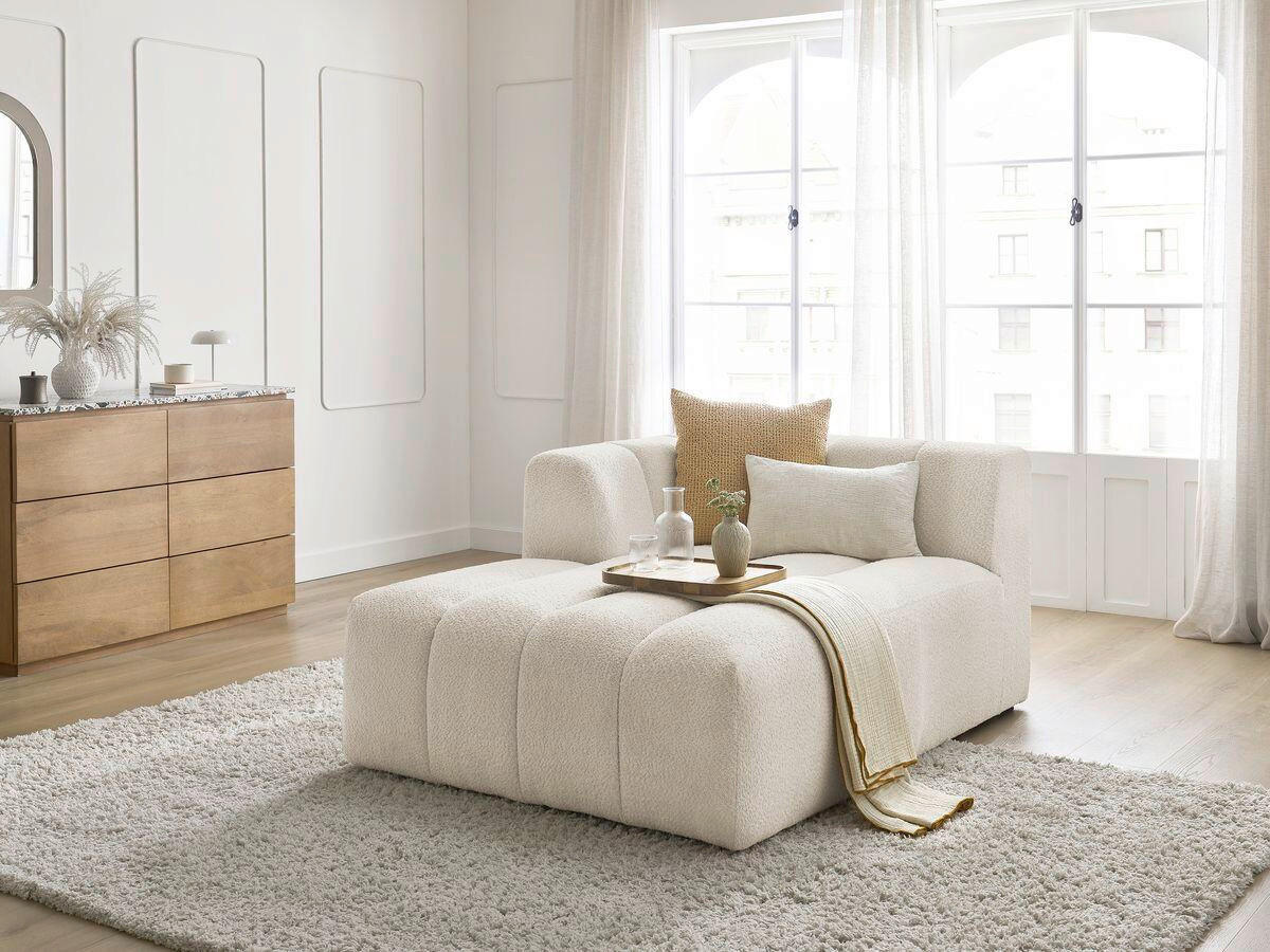 SOFAELEMENT ANNECY Bouclé Beige  - Beige/Schwarz, MODERN, Kunststoff/Textil (120/72/170cm)