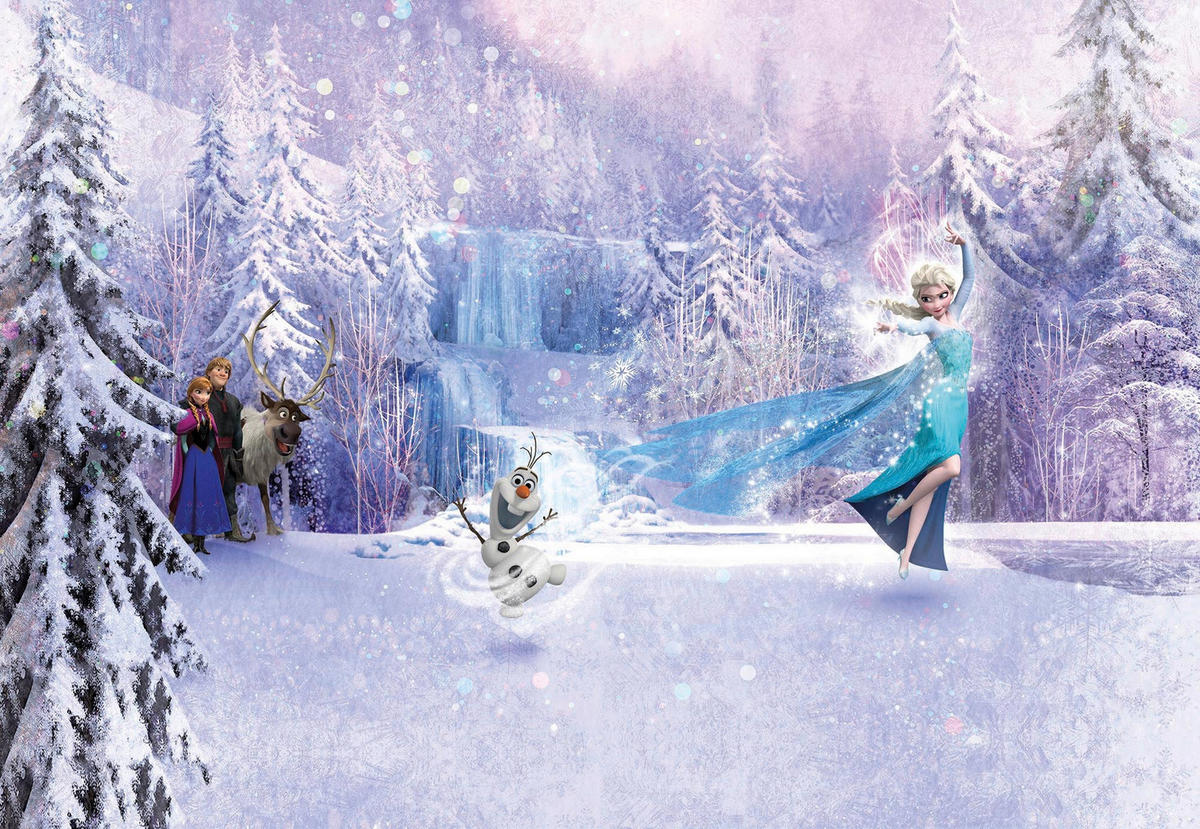 FOTOTAPETE Frozen  - Blau/Lila, LIFESTYLE, Papier (368/254cm) - Disney