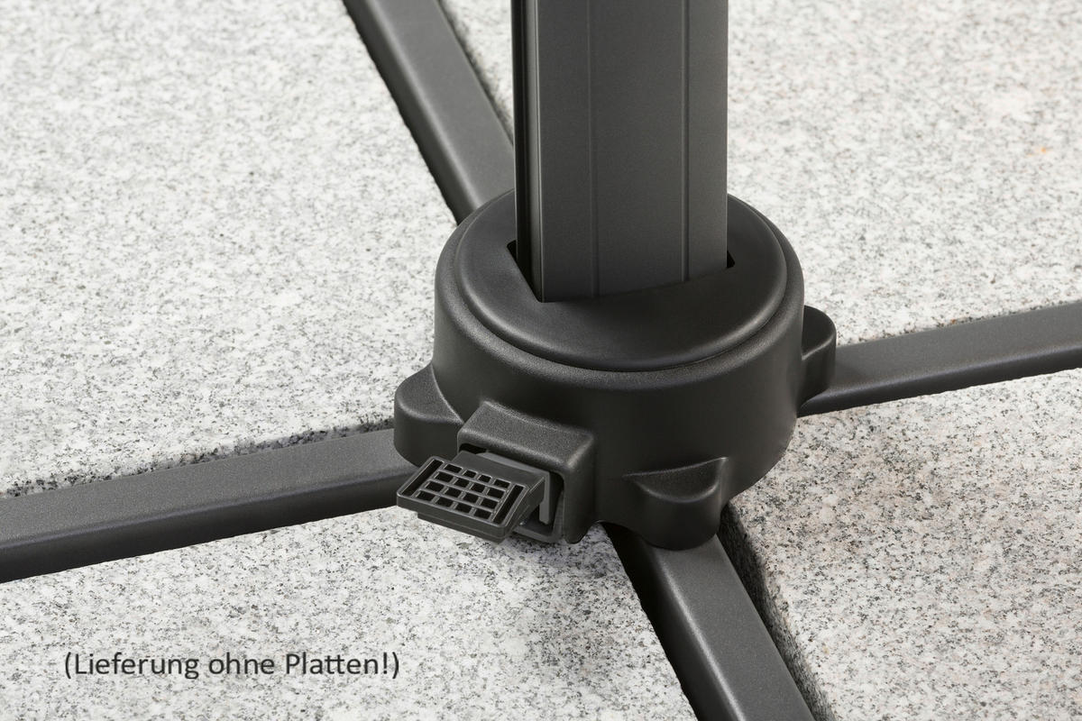 AMPELSCHIRM 300 cm Anthrazit  - Anthrazit, Basics, Textil/Metall (358/263/300cm) - Schneider
