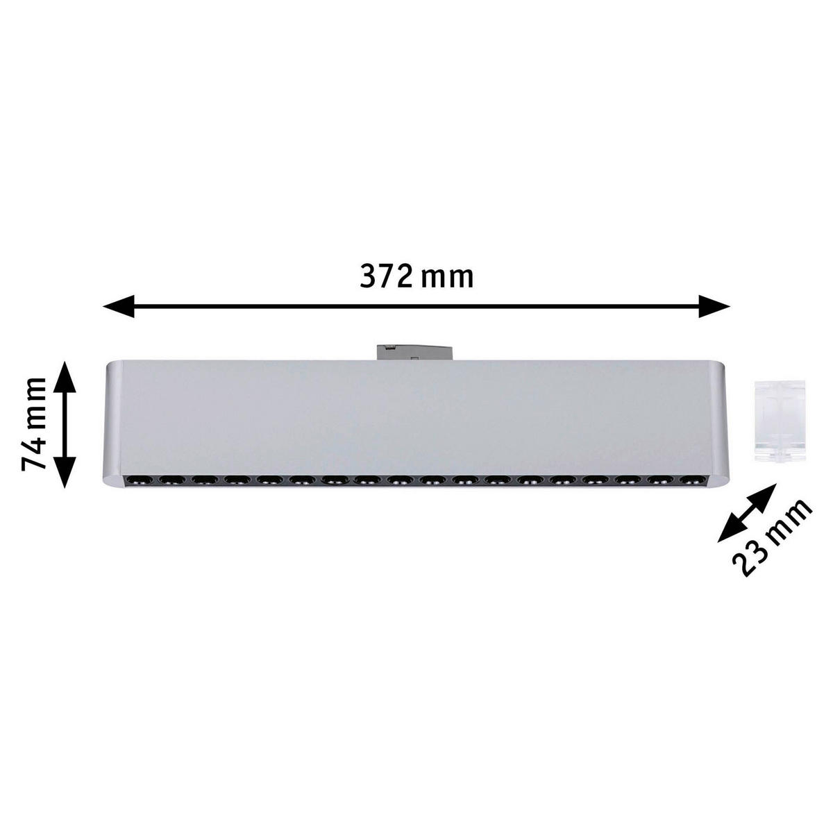 SCHIENENSYSTEM-STRAHLER Urail Zelos 37,2/7,4/2,3 cm  - Chromfarben, Basics, Metall (37,2/7,4/2,3cm) - Paulmann