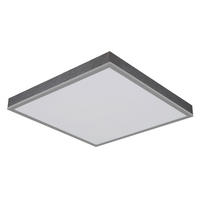 LED-DECKENLEUCHTE 45/45/7,5 cm   - Dunkelgrau/Silberfarben, Basics, Kunststoff/Metall (45/45/7,5cm) - Globo