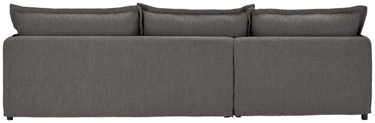 HUSSEN-ECKSOFA in Flachgewebe, Bouclé Grau  - Schwarz/Grau, Trend, Textil/Metall (165/295cm) - Livetastic