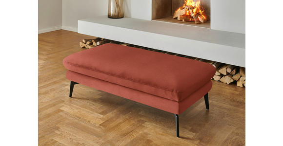 WOHNLANDSCHAFT  in Chenille, Flachgewebe Terracotta  - Terracotta/Schwarz, Design, Textil/Metall (180/344/208cm) - Dieter Knoll