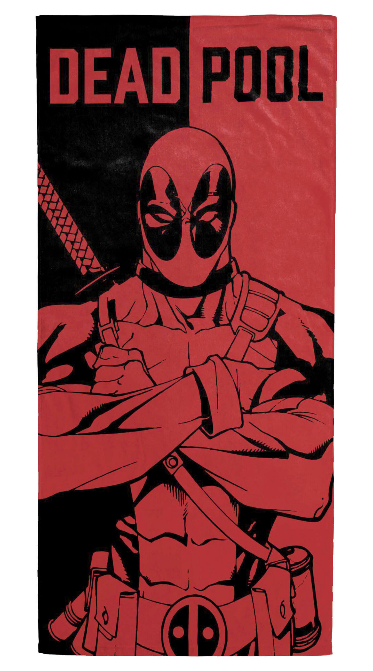 STRANDTUCH Marvel Deadpool Rot 150/70 cm  - Rot, Basics, Textil (150/70cm)