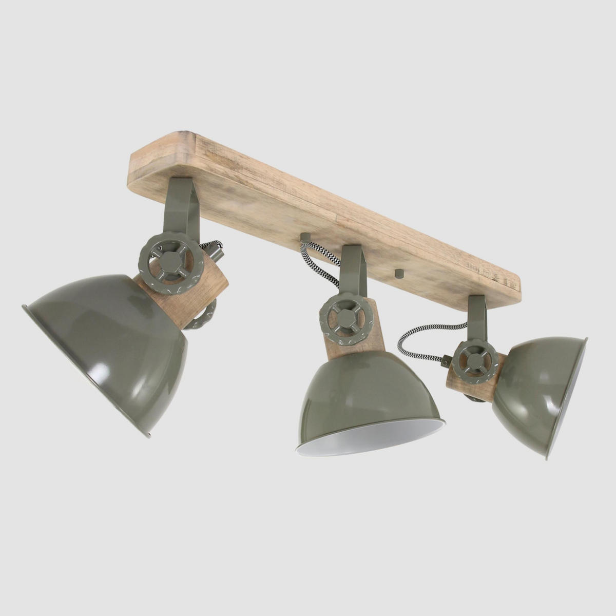 DECKENSPOTS - Grün/Kupferfarben, Trend, Holz/Metall (59/19/23cm)