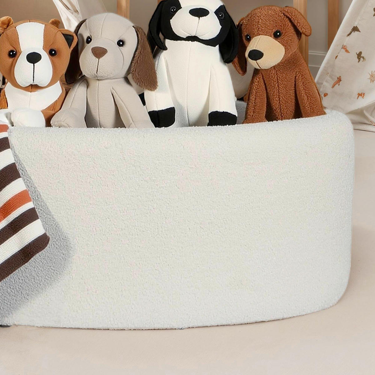HOCKER Creme  - Creme, Design, Textil (81/40/62cm) - MID.YOU