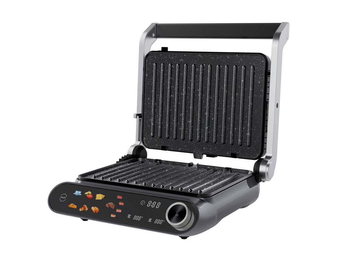 KONTAKTNÍ GRIL - šedá/černá, Basics, kov/plast