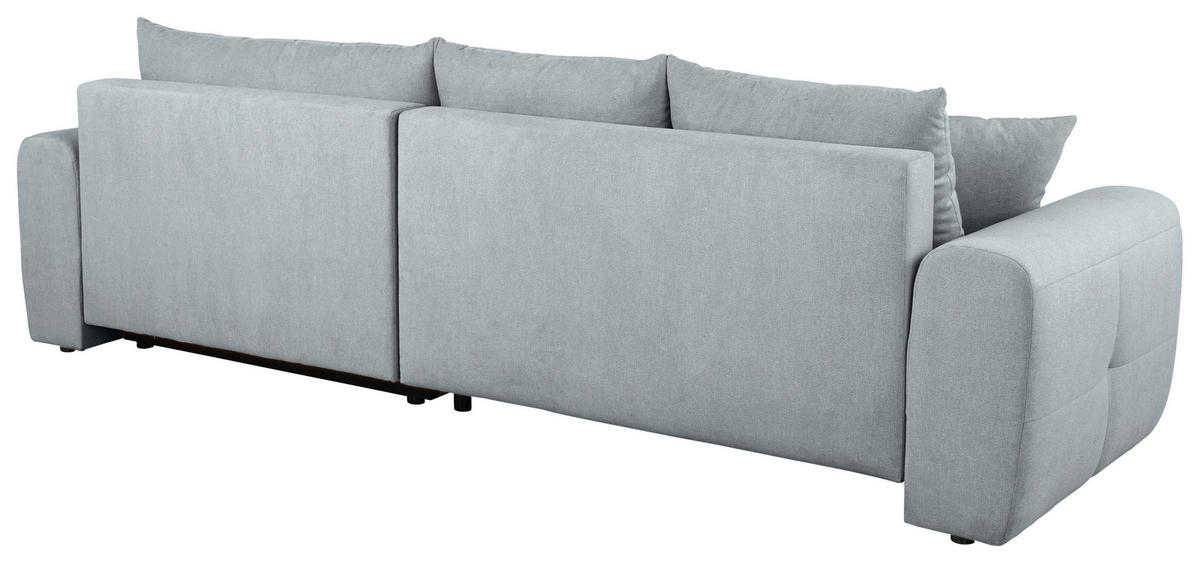 ECKSOFA Grau Velours  - Schwarz/Grau, KONVENTIONELL, Kunststoff/Textil (298/168cm) - Carryhome