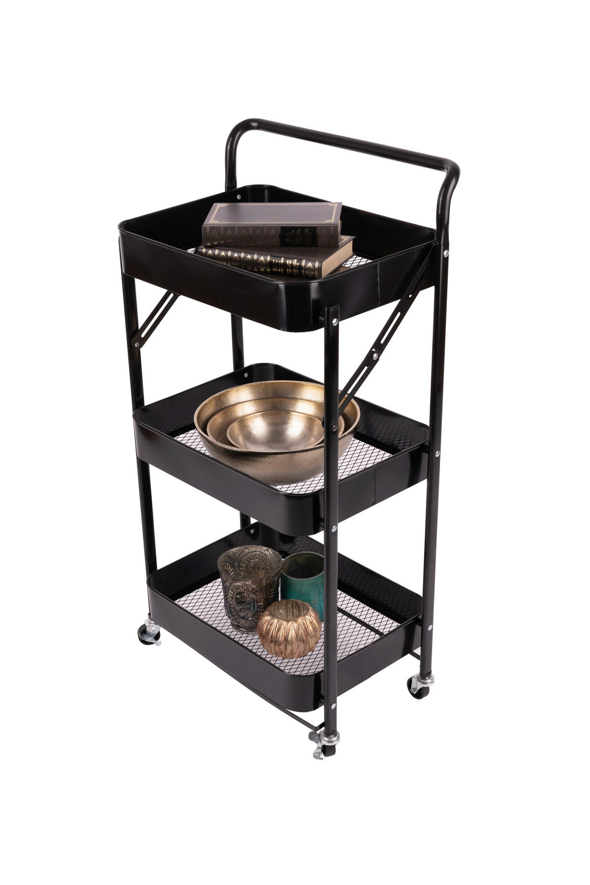 REGAL  Schwarz  - Schwarz, Basics, Kunststoff/Metall (45/30/87cm)