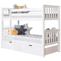 ETAGENBETT 90/200 cm,  in Weiß, Absturzsicherung, Leiter, Bettschublade  - Weiß, MODERN, Holz (90/200cm) - MID.YOU