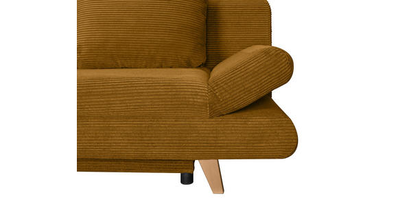SCHLAFSOFA  mit Schlafen auf Sitzhöhe, haustierfreundlicher Bezug Cord Currygelb  - Currygelb/Buchefarben, KONVENTIONELL, Holz/Textil (200/75/85cm) - Carryhome