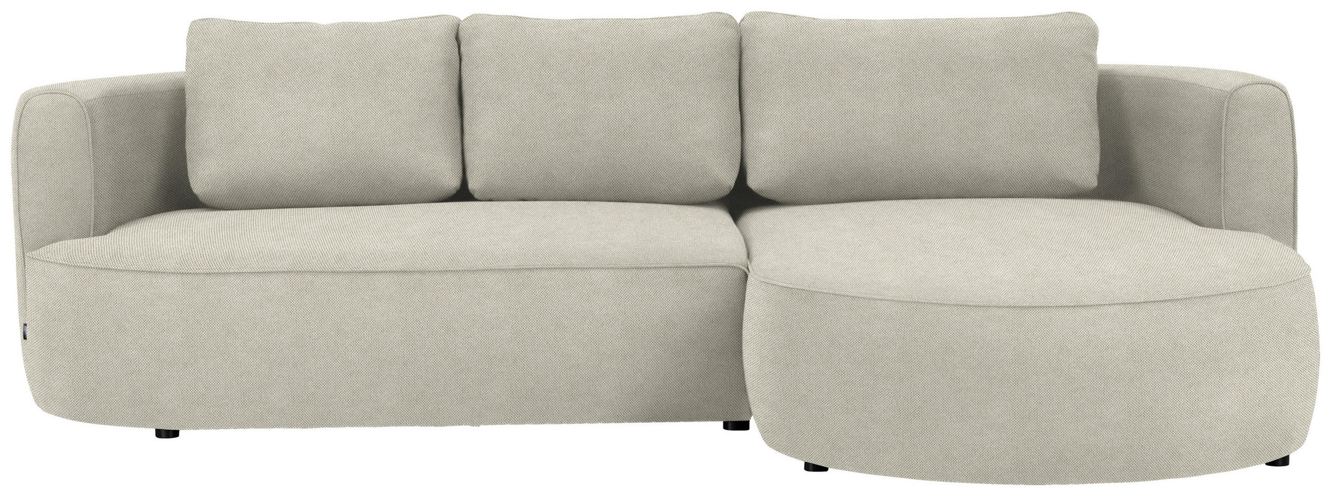 ECKSOFA in Webstoff Creme  - Creme/Schwarz, MODERN, Kunststoff/Textil (284/183cm) - Welnova