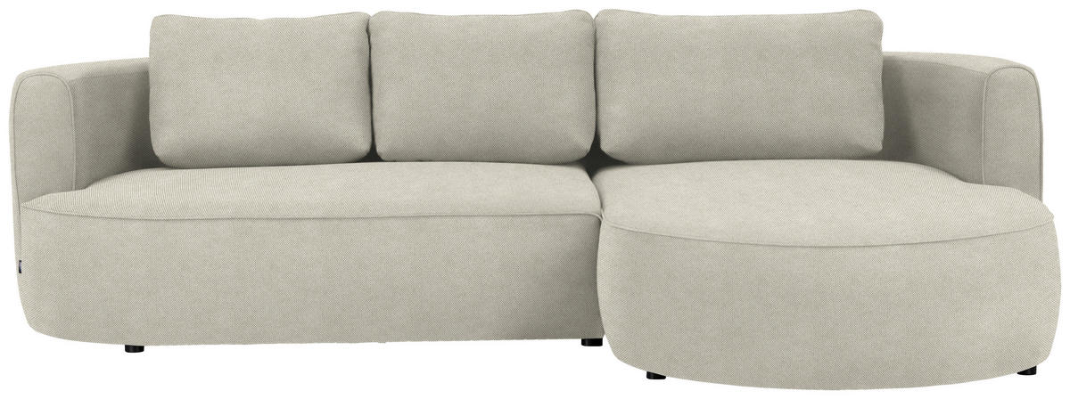 ECKSOFA in Webstoff Creme  - Creme/Schwarz, MODERN, Kunststoff/Textil (284/183cm) - Welnova