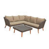 LOUNGEGARNITUR Akazie Hartholz Aluminium  - Hellbraun/Dunkelbraun, Basics, Glas/Holz (160/75/294cm) - Gardenson
