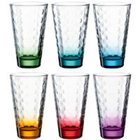 GLÄSERSET Optic 6-teilig  - Türkis/Blau, KONVENTIONELL, Glas - Leonardo