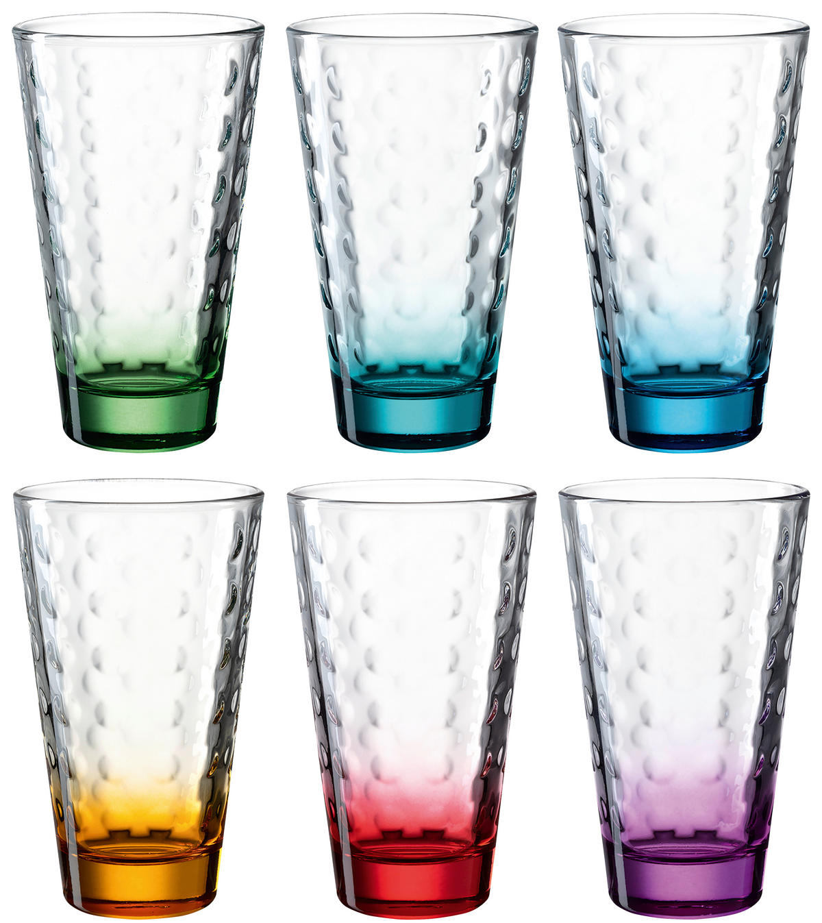 GLÄSERSET Optic 6-teilig  - Türkis/Blau, KONVENTIONELL, Glas - Leonardo